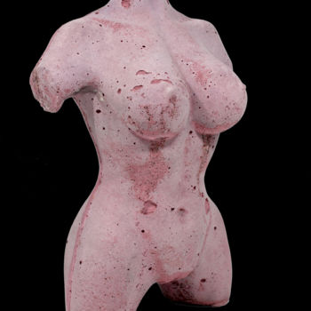 Sculpture titled "Bust pink concrete" by Lawrence, Original Artwork, Stone