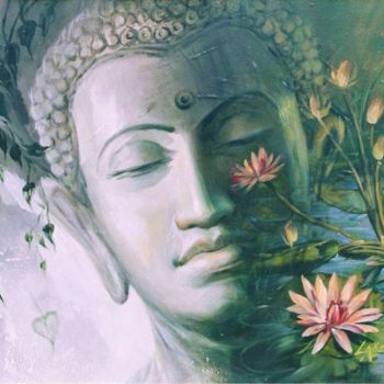 Painting titled "Vipassī Buddha" by Laxman Kumar Artist Delhi, Original Artwork, Oil