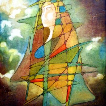 Painting titled "Cristallisation (1)" by Layachi Hamidouche, Original Artwork, Acrylic