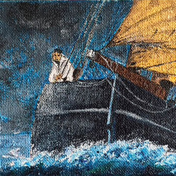 Painting titled "Avis de tempête" by Jean-Jacques Layeux, Original Artwork, Acrylic
