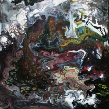 Картина под названием "Jour 21-2021-XXI" - Liliana Lazar, Подлинное произведение искусства, Акрил Установлен на Деревянная р…