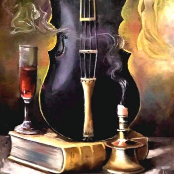 Картина под названием "Candle  ( Свеча )" - Natalyi Lazarchenko, Подлинное произведение искусства, Масло