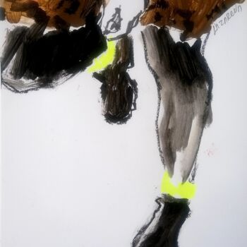 Painting titled "Sketch Tiger dress#1" by Valerie Lazareva, Original Artwork, Acrylic