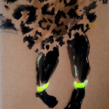 Painting titled "Sketch Tiger dress#2" by Valerie Lazareva, Original Artwork, Acrylic