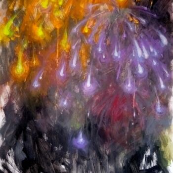 Pintura intitulada "Fireworks /2023" por Valerie Lazareva, Obras de arte originais, Acrílico
