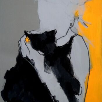 Картина под названием "#1/24 Mr.Black with…" - Valerie Lazareva, Подлинное произведение искусства, Акрил