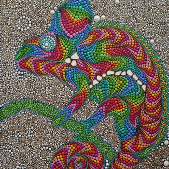 "Chameleon" başlıklı Tablo Oxana Lazari tarafından, Orijinal sanat, Akrilik Ahşap Sedye çerçevesi üzerine monte edilmiş