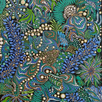 Ζωγραφική με τίτλο "Seashell Symphony" από Oxana Lazari, Αυθεντικά έργα τέχνης, Ακρυλικό Τοποθετήθηκε στο Ξύλινο φορείο σκελ…