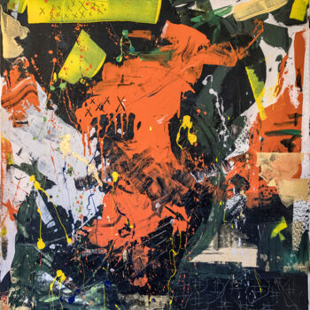 Картина под названием "Orange juice" - Lazarus, Подлинное произведение искусства, Акрил Установлен на Деревянная рама для но…