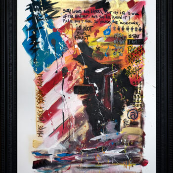Картина под названием "Fuck news" - Lazarus, Подлинное произведение искусства, Акрил Установлен на Деревянная рама для носил…