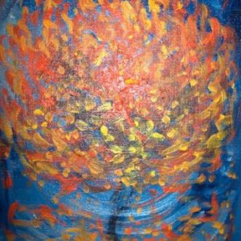 Pintura intitulada "An Autumn Tree" por Lazurskaya, Obras de arte originais