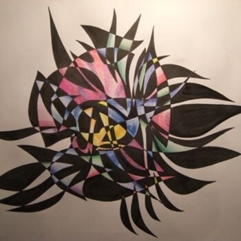 Drawing titled "A Flower Fish" by Lazurskaya, Original Artwork