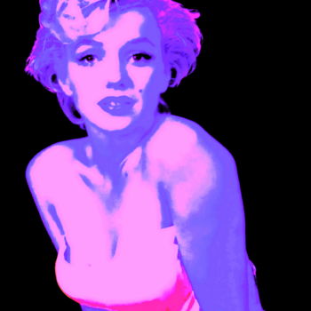 Digitale Kunst getiteld "MARILYN 5.8a" door Lazzate Maral, Origineel Kunstwerk, Digitaal Schilderwerk Gemonteerd op Frame vo…