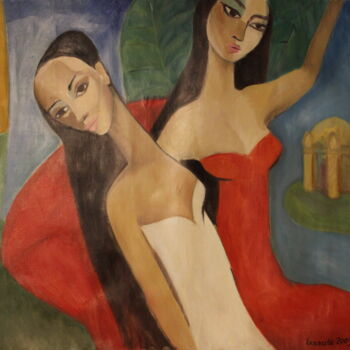 Painting titled "Janel et Aloua. Soe…" by Lazzate Maral, Original Artwork, Oil