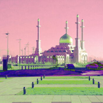 Digital Arts titled "ASTANA. MOSQUE" by Lazzate Maral, Original Artwork, Digital Painting