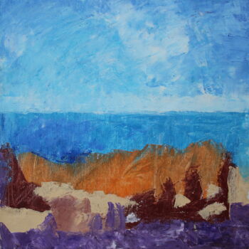 Painting titled "3a PAYSAGE  Mer et…" by Lazzate Maral, Original Artwork, Oil