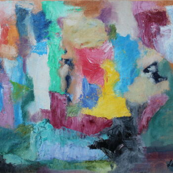 Painting titled "7 ABSTRAIT TENDRESSE" by Lazzate Maral, Original Artwork, Oil
