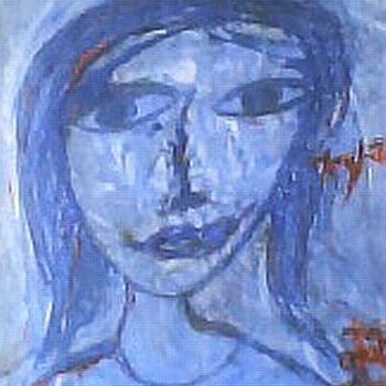 Painting titled "BLEUE" by Lb2006         (Do You Like It ? ), Original Artwork, Oil
