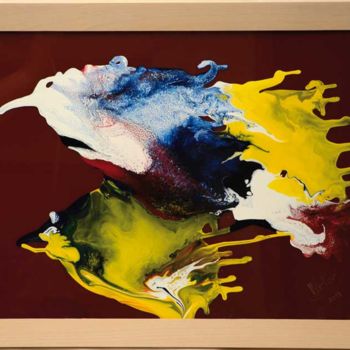 Pittura intitolato "l'oiseau imaginaire…" da Victor Mamane, Opera d'arte originale, Acrilico