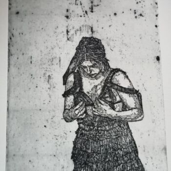 Incisioni, stampe intitolato "dante-telsque" da Bergstrasser Laurent, Opera d'arte originale, Acquaforte