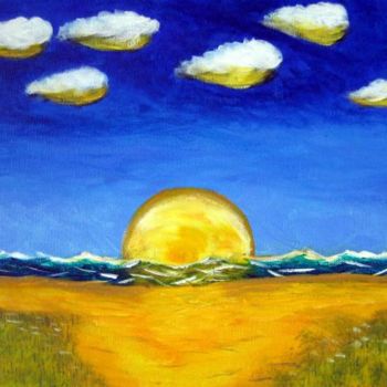 Pintura intitulada "Sinking sun" por Lucy Beacon, Obras de arte originais