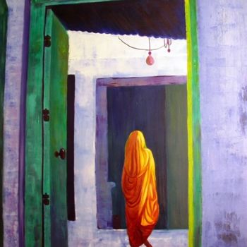Peinture intitulée "Marocaine" par Lydie Thamalet - De Meyer, Œuvre d'art originale