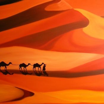 Peinture intitulée "Désert de sable" par Lydie Thamalet - De Meyer, Œuvre d'art originale