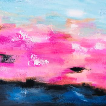 Painting titled "Pink and blue" by Liloka, Original Artwork, Acrylic