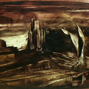 Painting titled "L'Ange Exterminateur" by Janine Carion, Original Artwork, Acrylic
