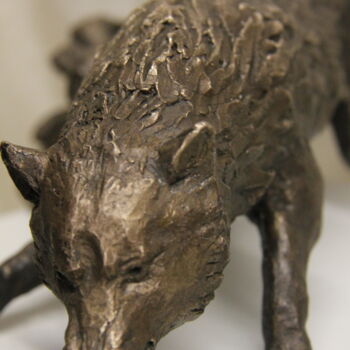Sculpture intitulée ""Louve et ses louve…" par Le Cann, Œuvre d'art originale, Bronze