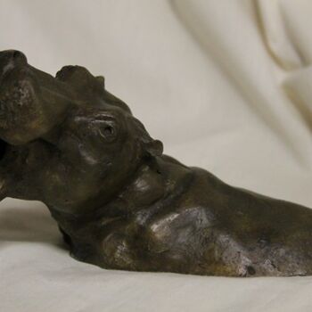 Sculpture titled "jeune hippopotame d…" by Le Cann, Original Artwork, Other