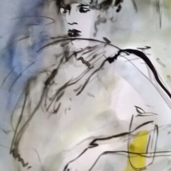 Painting titled "Gin Fizz" by Le Chi Ton That, Original Artwork, Ink