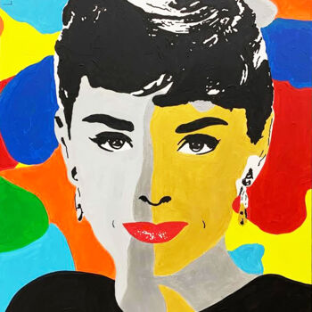 Painting titled "AUDREY" by Le Closier, Original Artwork, Acrylic Mounted on Wood Stretcher frame