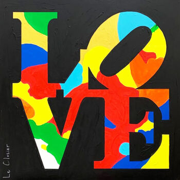 Painting titled "LOVE" by Le Closier, Original Artwork, Acrylic