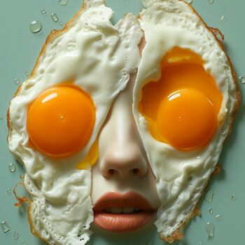 Fotografia intitolato "Dos huevos por favor" da Le Mask, Opera d'arte originale, Fotografia manipolata