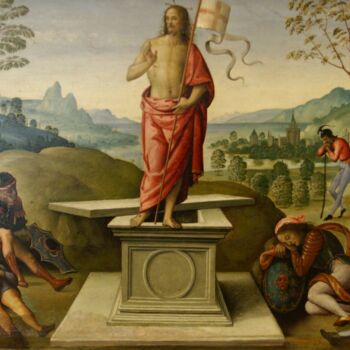 Pittura intitolato "La résurrection du…" da Le Pérugin, Opera d'arte originale, Olio