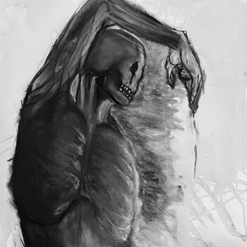Картина под названием "Novembre" - Oksana Célas, Подлинное произведение искусства, Древесный уголь