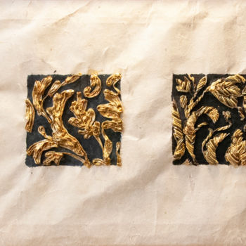 "Orfèvrerie sur papi…" başlıklı Tekstil Sanatı Léa Coutureau tarafından, Orijinal sanat, Nakış Ahşap Sedye çerçevesi üzerine…
