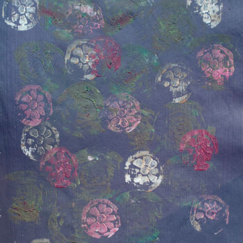 Gravures & estampes intitulée "Fleurs de crépuscule" par Léa Coutureau, Œuvre d'art originale, Linogravures