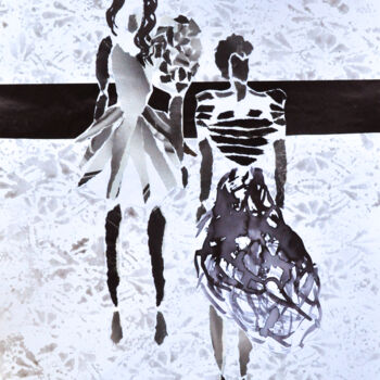 Κολάζ με τίτλο "Silhouettes" από Léa Coutureau, Αυθεντικά έργα τέχνης, Κολάζ