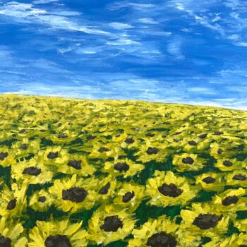 Pintura titulada "Sunflowers" por Lea Minaříková (Leam), Obra de arte original, Acrílico