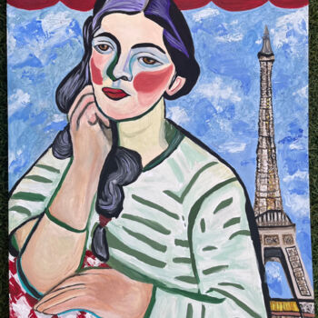 Pintura intitulada "Parisienne" por Léa Missana, Obras de arte originais, Óleo