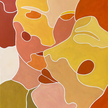 Pintura titulada "Aime-moi" por Léa Mongiat, Obra de arte original, Acrílico Montado en Bastidor de camilla de madera