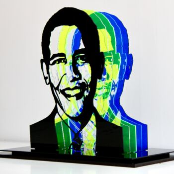 Sculpture intitulée "BARACK OBAMA POP" par Lea Poncharal, Œuvre d'art originale, Plastique