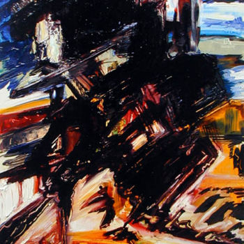 Malerei mit dem Titel "falaises 3" von Gilles Guilbert, Original-Kunstwerk, Öl