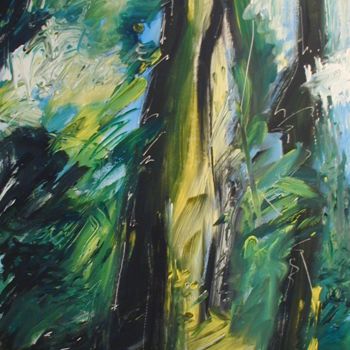 Peinture intitulée "arbre dans la foret" par Gilles Guilbert, Œuvre d'art originale