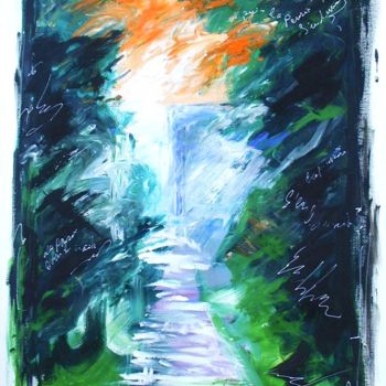 Painting titled "route lumiére" by Gilles Guilbert, Original Artwork