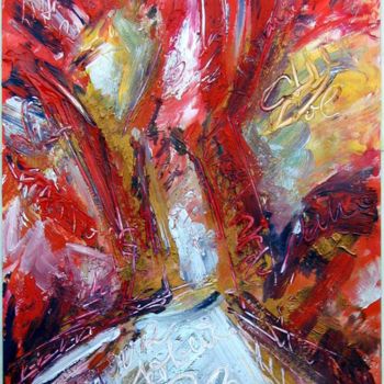 Malerei mit dem Titel "arbres rouges 2" von Gilles Guilbert, Original-Kunstwerk