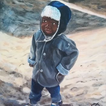 Painting titled "Hiver africain" by Leadaart, Original Artwork, Acrylic