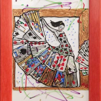 Painting titled "La donna e le carte…" by Lead In Art, Original Artwork, Other